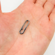 1361BRS. 20MM Black Rhodium Shiny Sterling Silver Oval Clasp